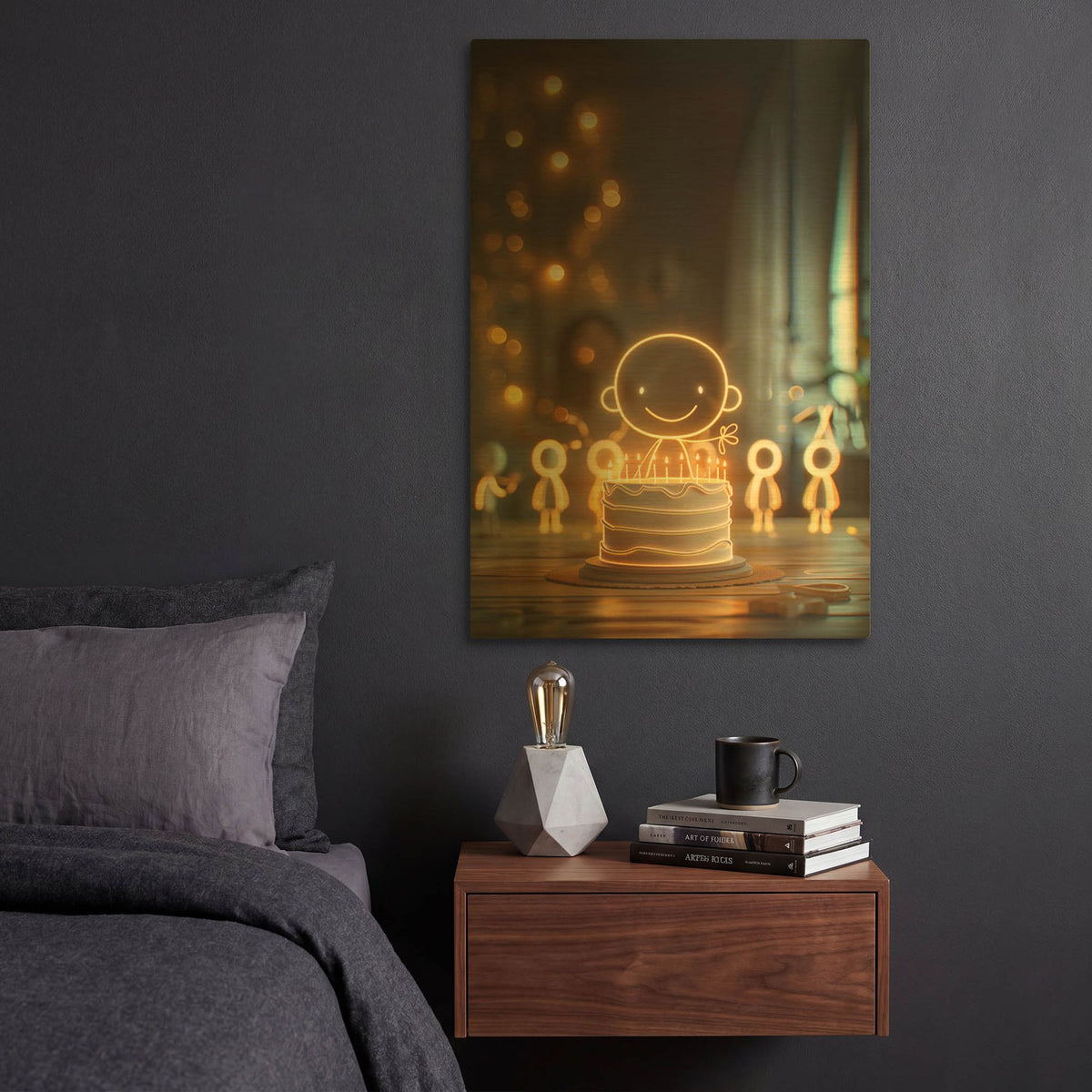 'Birthday' By r3darch0n Gold Metal Wall Art