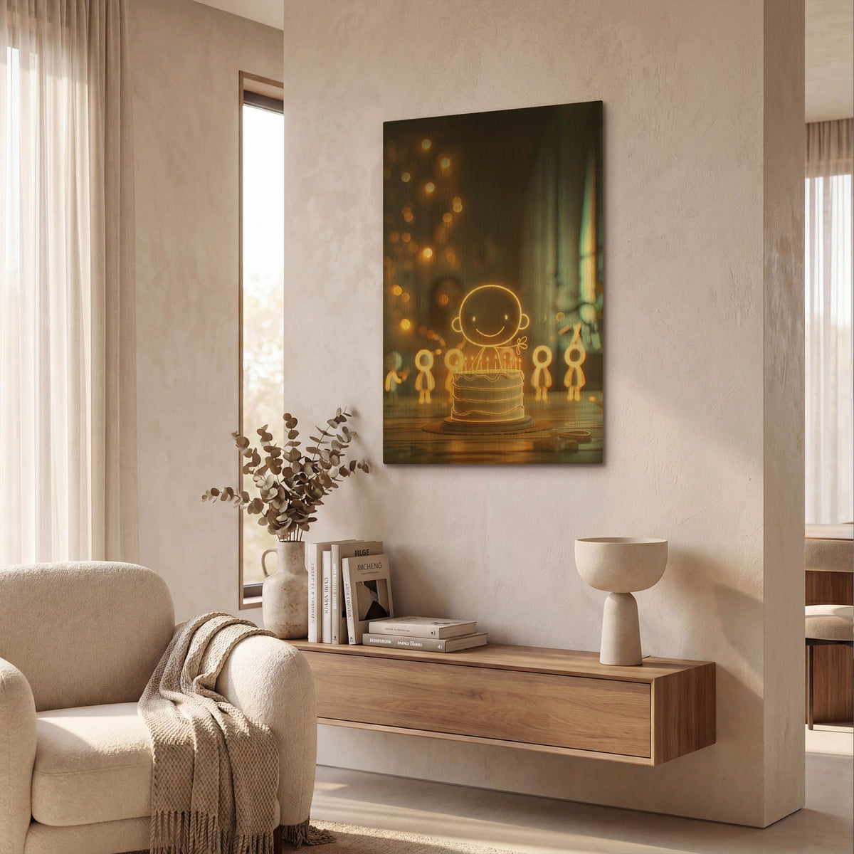 'Birthday' By r3darch0n Gold Metal Wall Art