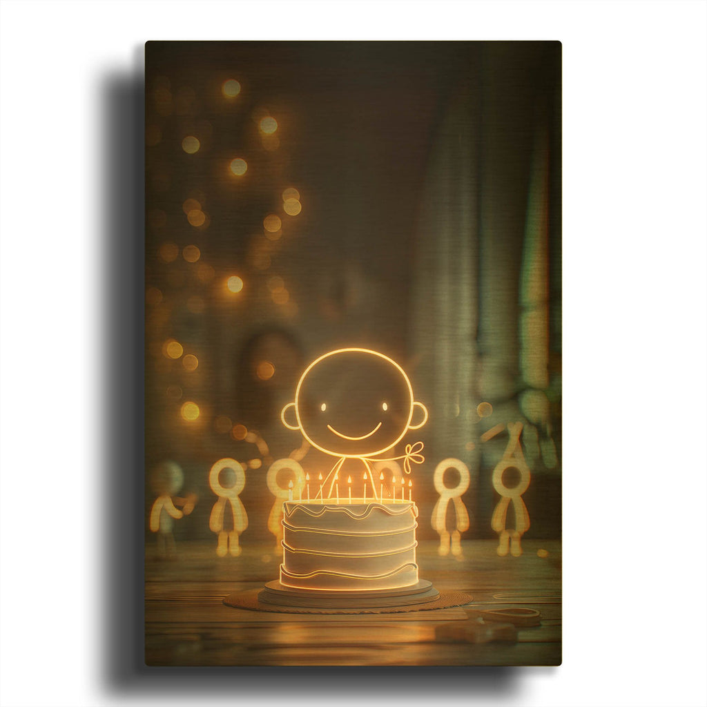 'Birthday' By r3darch0n Gold Metal Wall Art