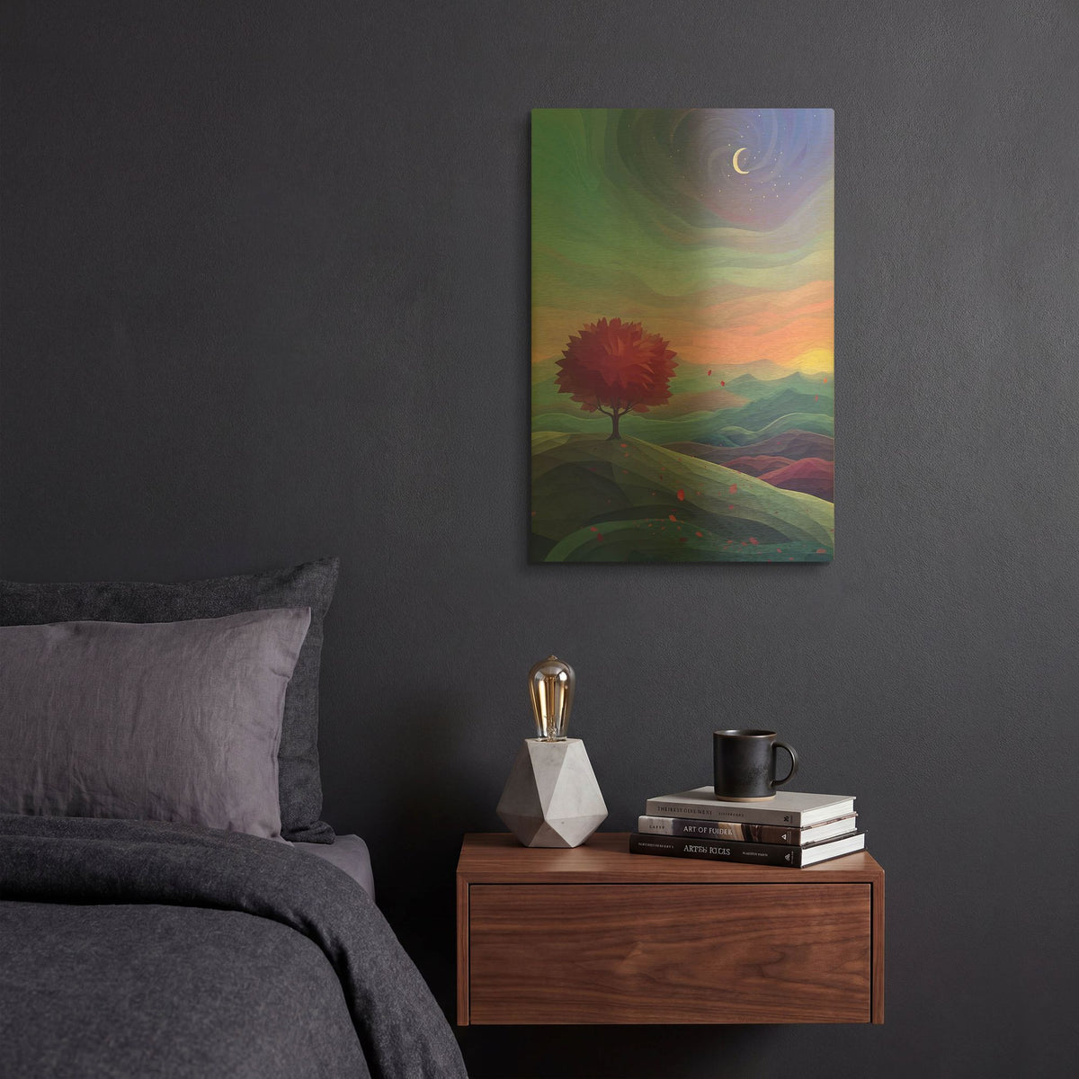 'Blue Hour in Fall' By r3darch0n Gold Metal Wall Art
