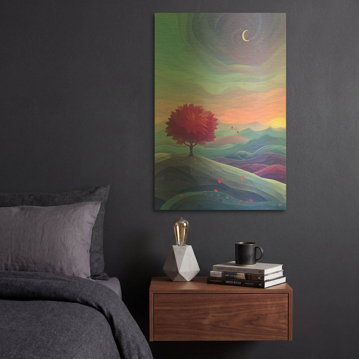 'Blue Hour in Fall' By r3darch0n Gold Metal Wall Art
