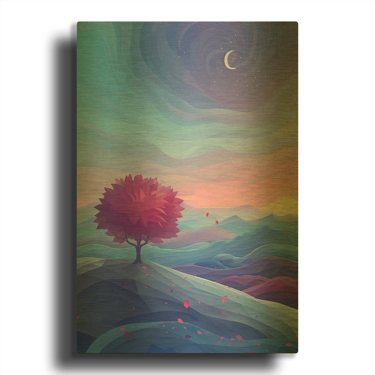 'Blue Hour in Fall' By r3darch0n Gold Metal Wall Art
