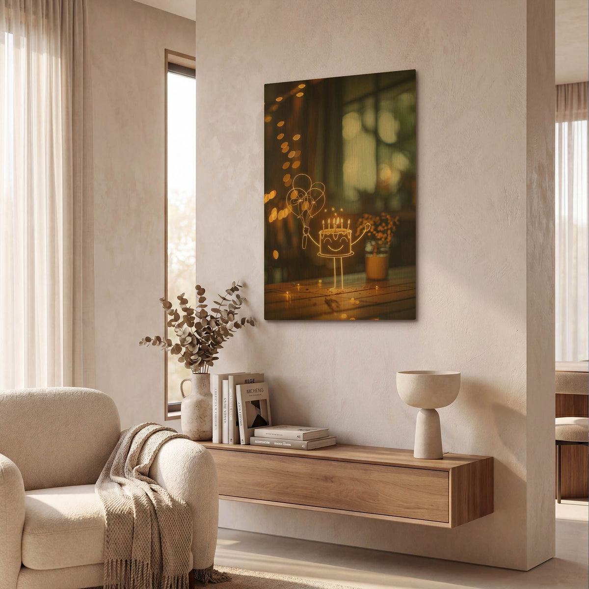 'Cake' By r3darch0n Gold Metal Wall Art