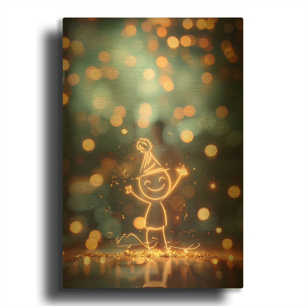'Celebration' By r3darch0n Gold Metal Wall Art