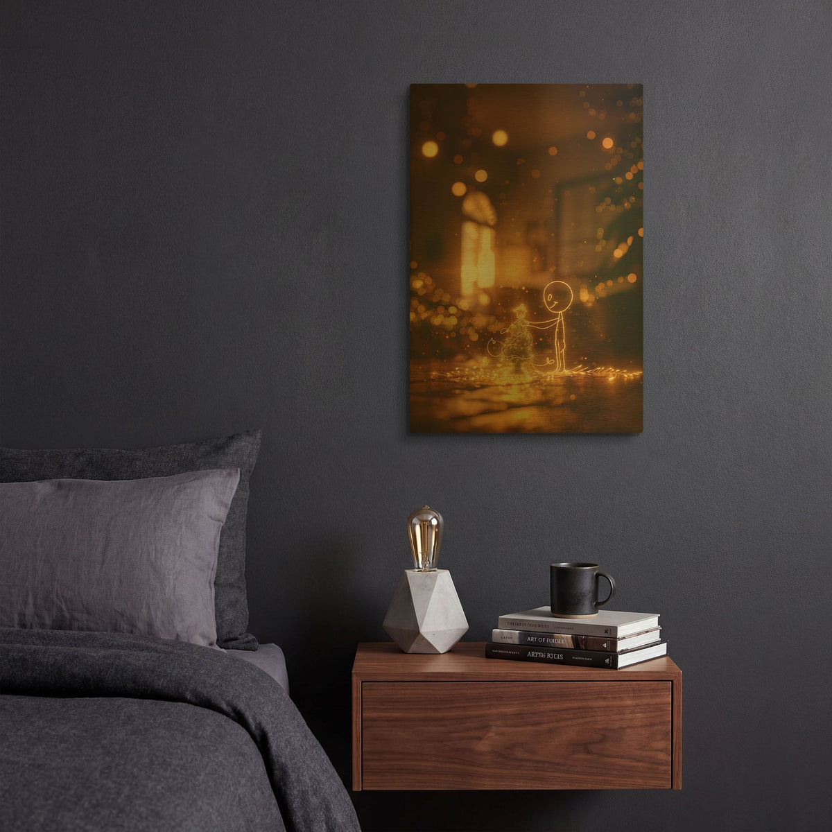 'Christmas Tree' By r3darch0n Gold Metal Wall Art