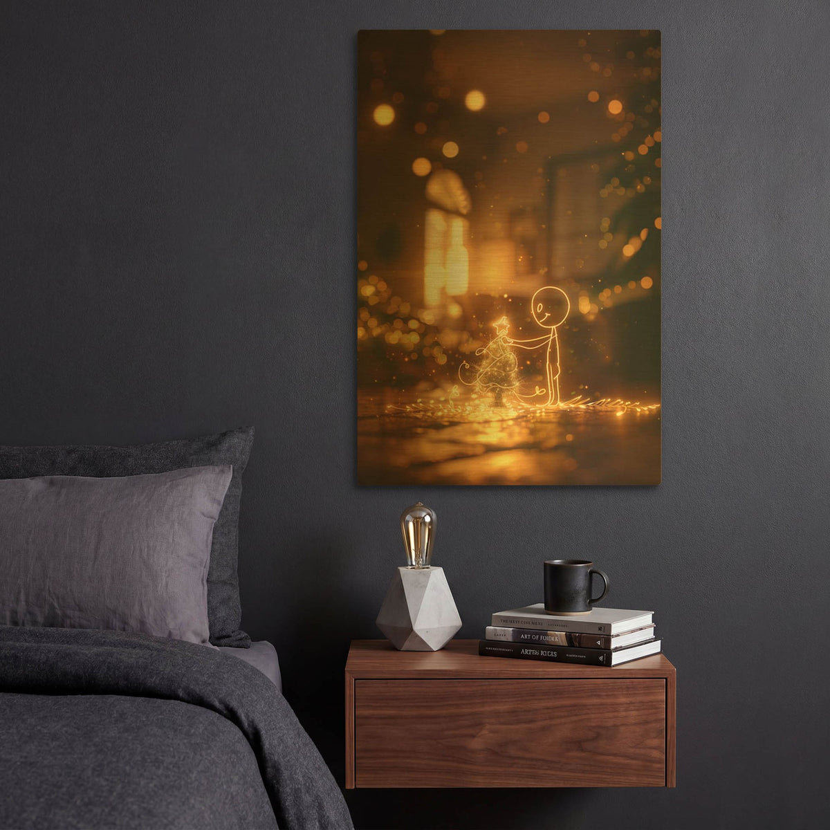 'Christmas Tree' By r3darch0n Gold Metal Wall Art