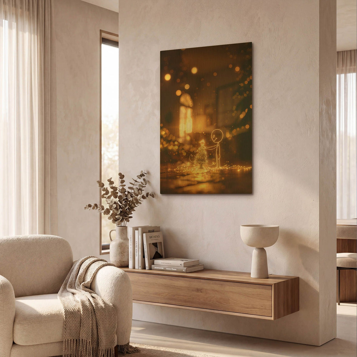 'Christmas Tree' By r3darch0n Gold Metal Wall Art