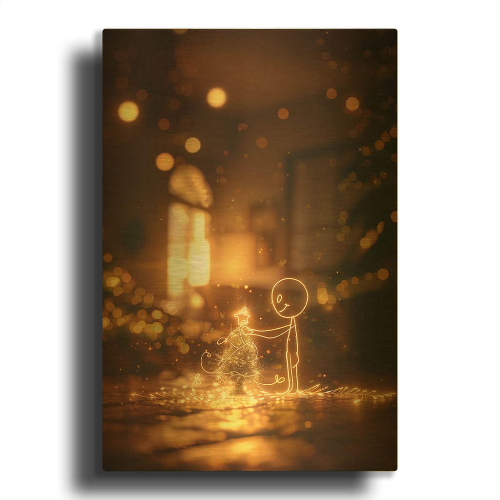 'Christmas Tree' By r3darch0n Gold Metal Wall Art