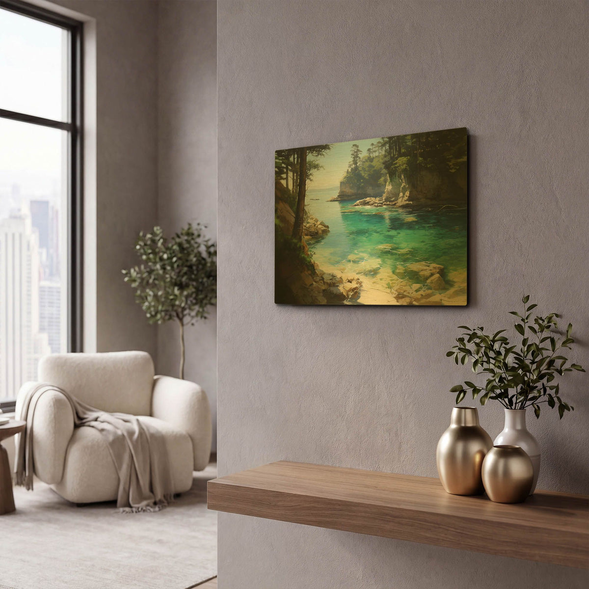 'Clear Water' By r3darch0n Gold Metal Wall Art