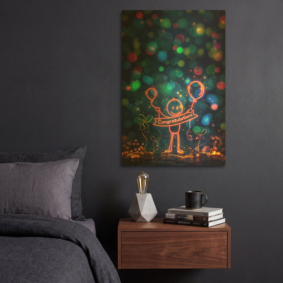 'Congratulations' By r3darch0n Gold Metal Wall Art