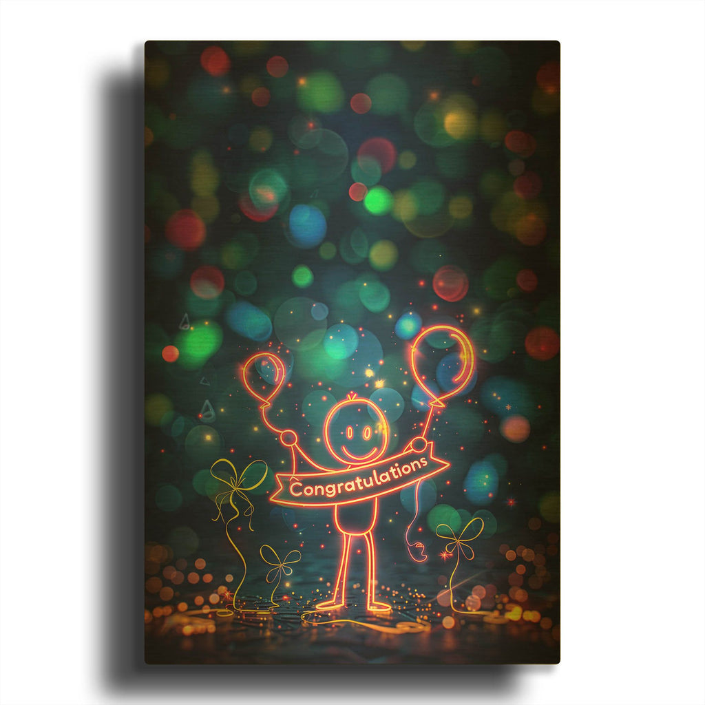 'Congratulations' By r3darch0n Gold Metal Wall Art
