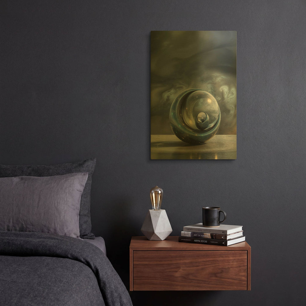 'Contemplation' By r3darch0n Gold Metal Wall Art