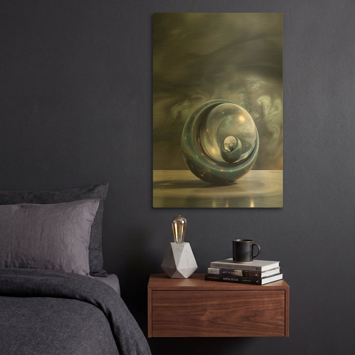 'Contemplation' By r3darch0n Gold Metal Wall Art