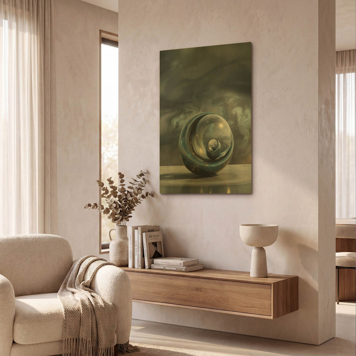 'Contemplation' By r3darch0n Gold Metal Wall Art
