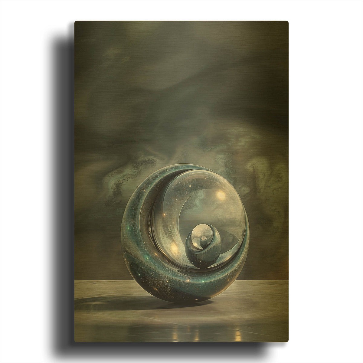 'Contemplation' By r3darch0n Gold Metal Wall Art