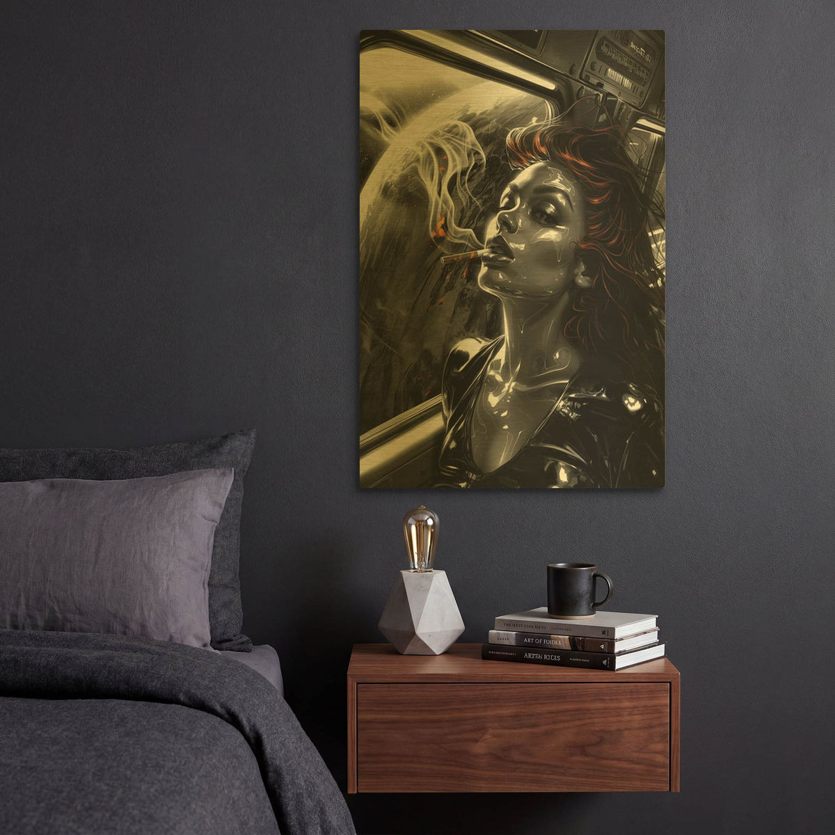 'Cosmic Voyage' By r3darch0n Gold Metal Wall Art