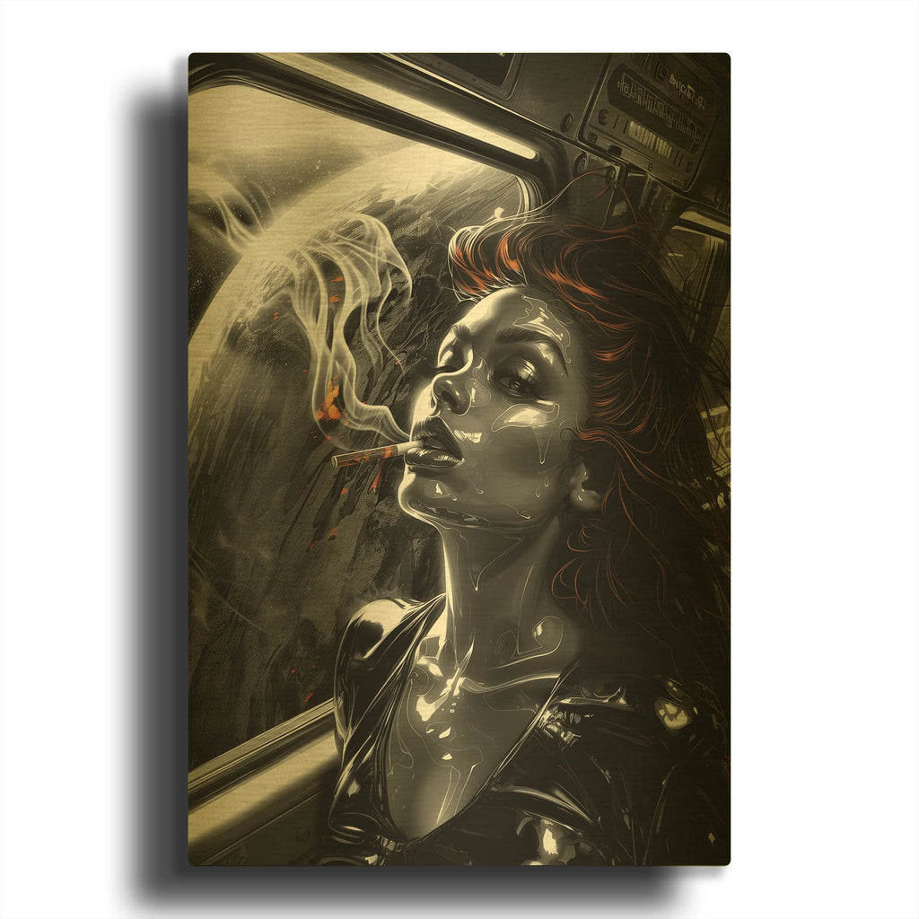 'Cosmic Voyage' By r3darch0n Gold Metal Wall Art