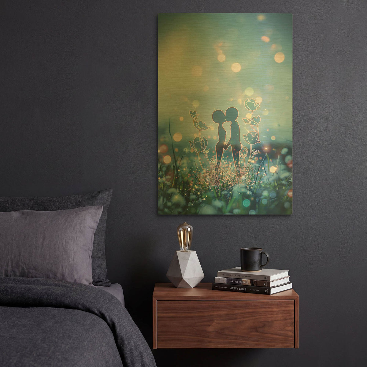 'Couple' By r3darch0n Gold Metal Wall Art