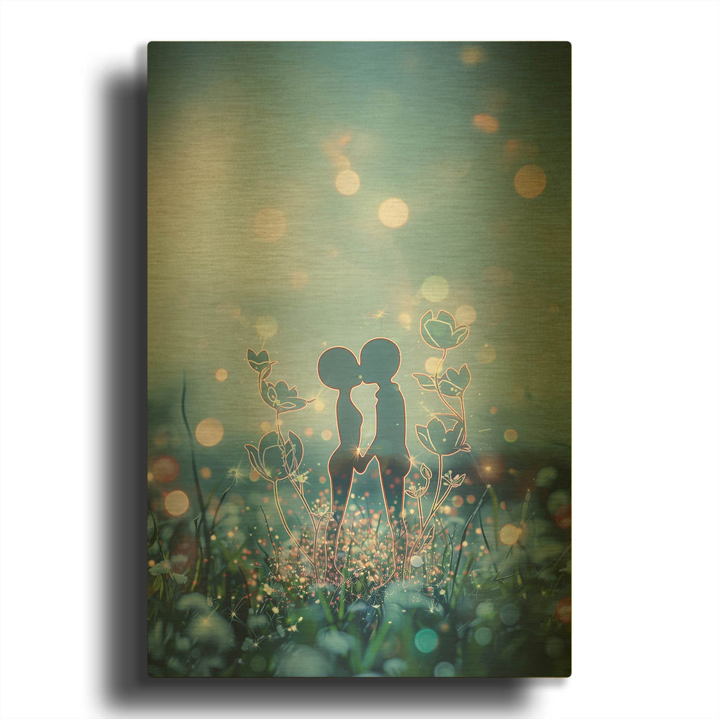 'Couple' By r3darch0n Gold Metal Wall Art