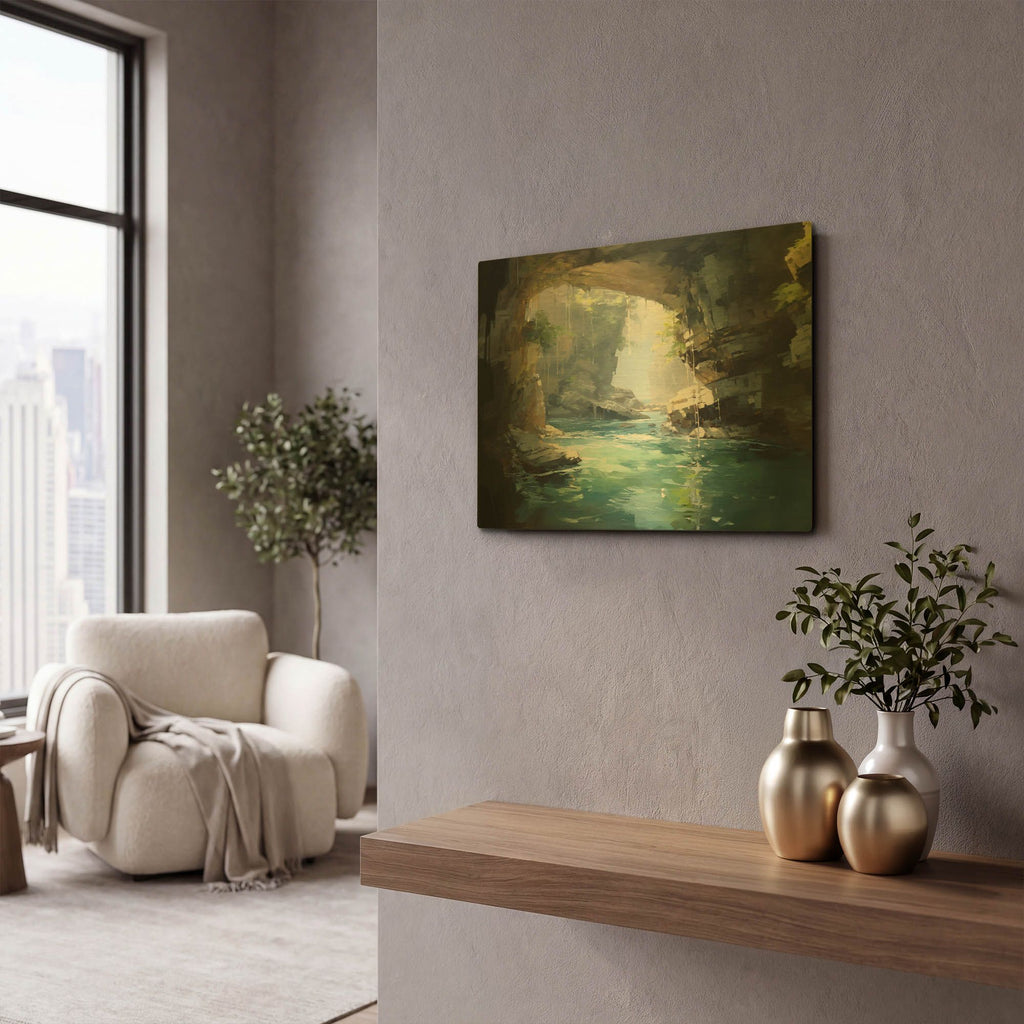 'Cove 1' By r3darch0n Gold Metal Wall Art