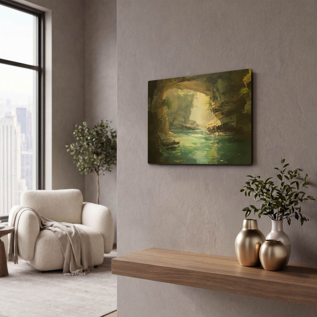 'Cove 1' By r3darch0n Gold Metal Wall Art