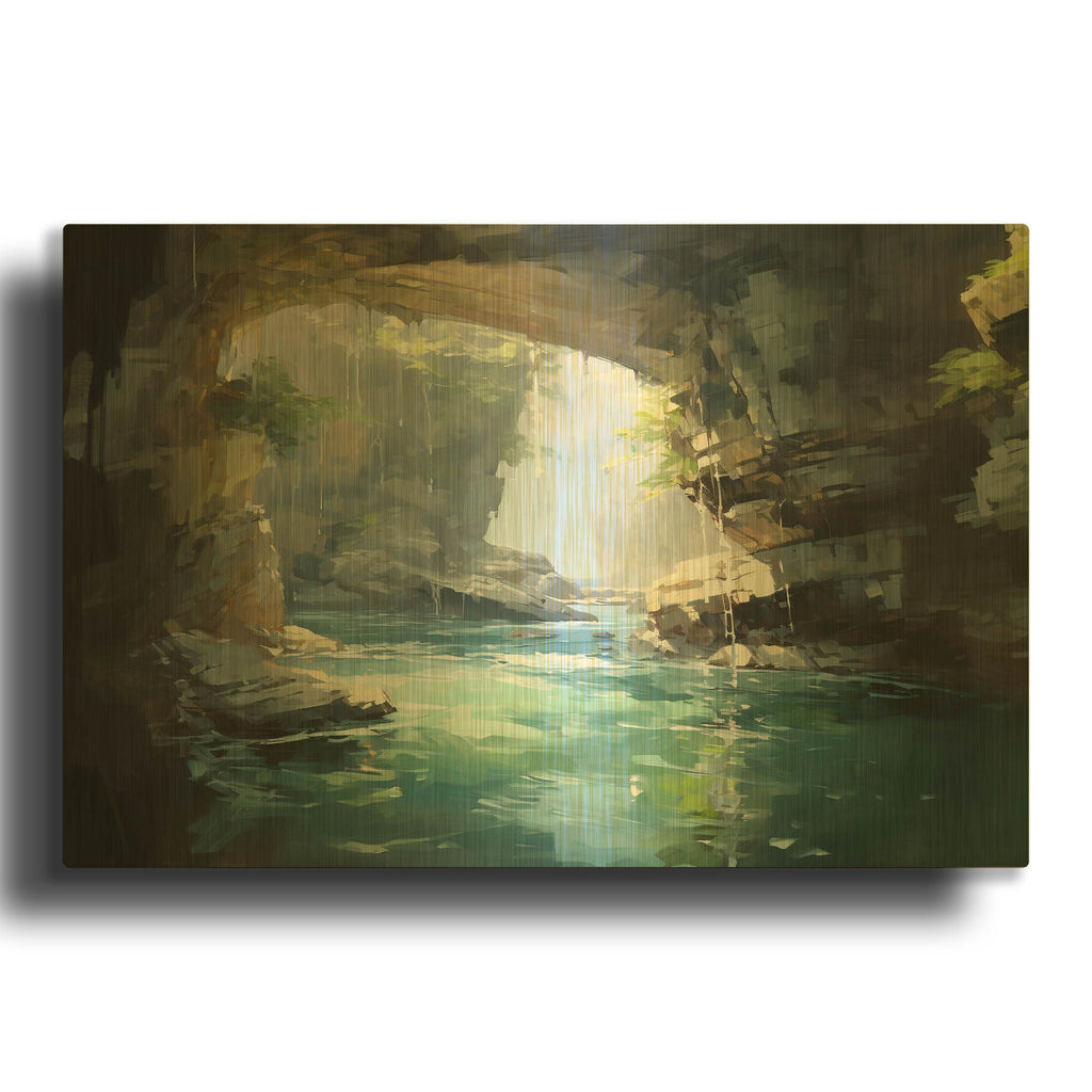 'Cove 1' By r3darch0n Gold Metal Wall Art