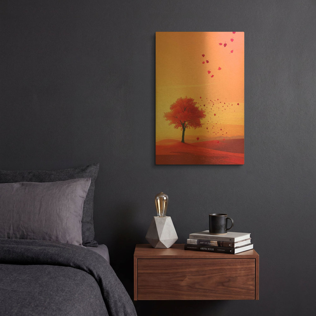 'Crimson Twilight' By r3darch0n Gold Metal Wall Art