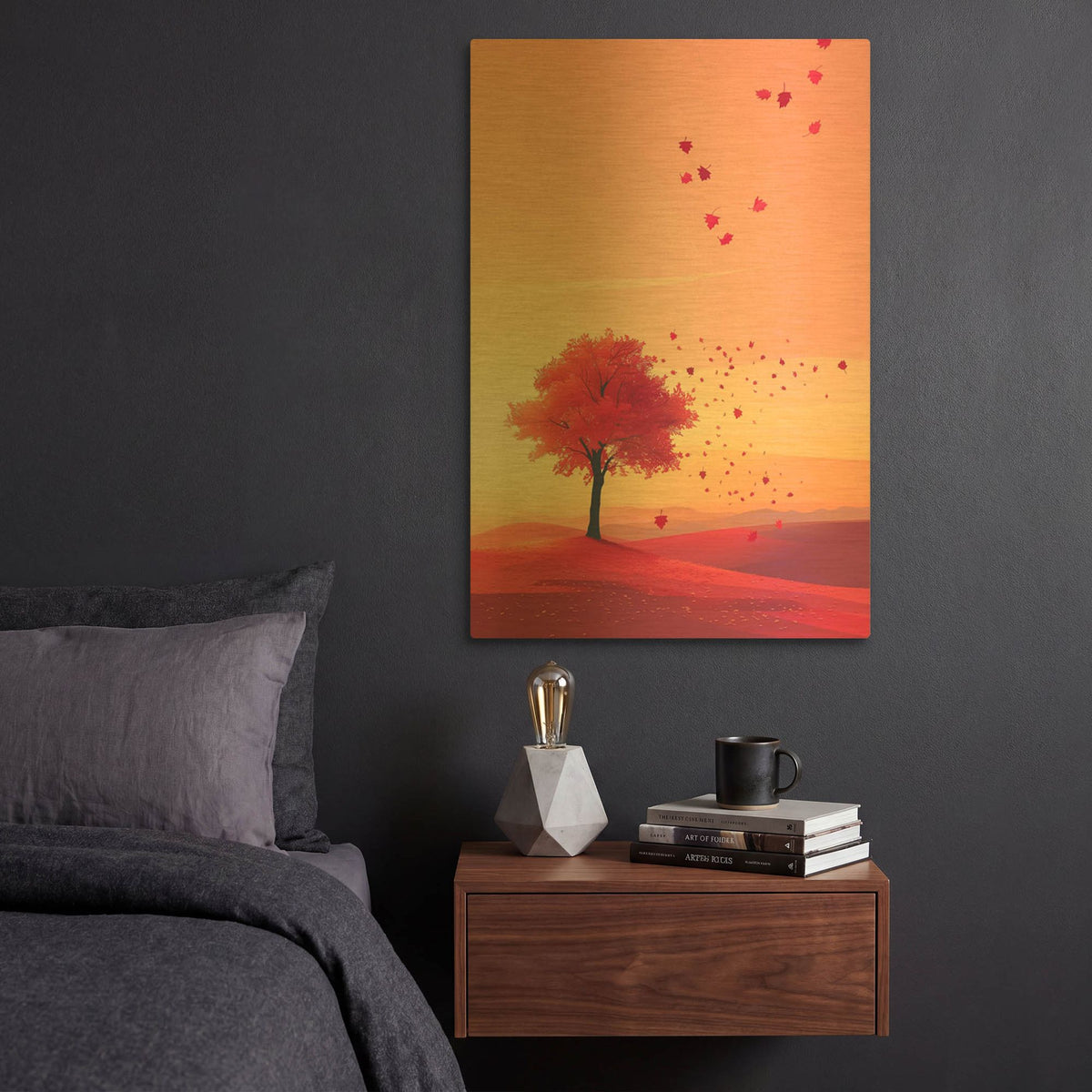 'Crimson Twilight' By r3darch0n Gold Metal Wall Art