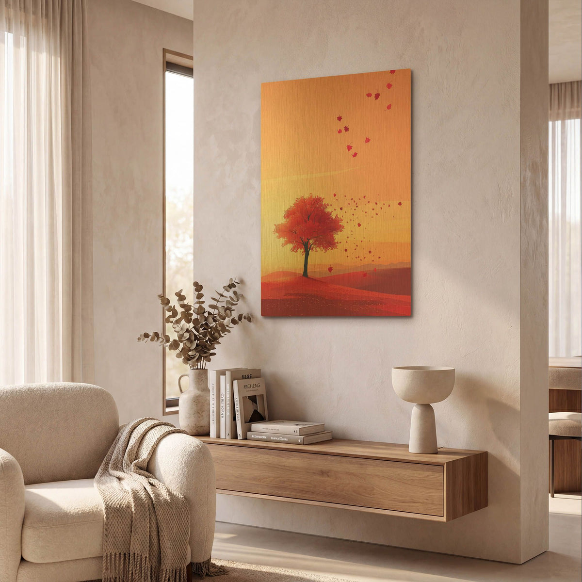 'Crimson Twilight' By r3darch0n Gold Metal Wall Art