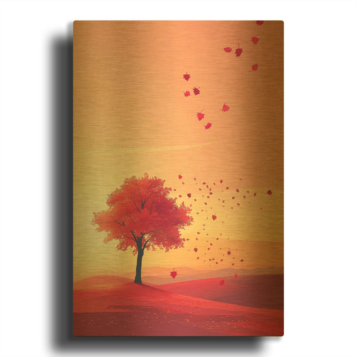 'Crimson Twilight' By r3darch0n Gold Metal Wall Art