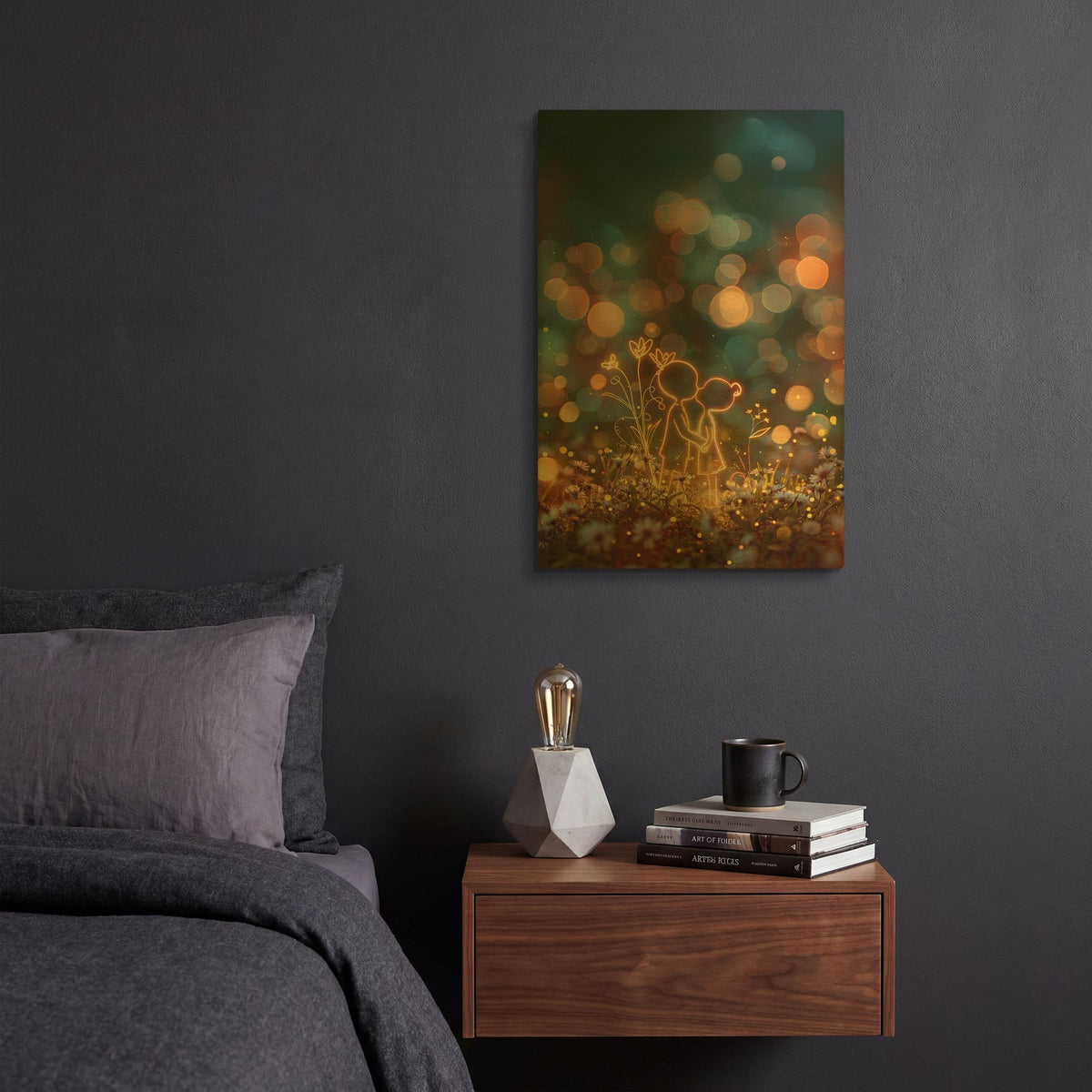 'Cute Couple' By r3darch0n Gold Metal Wall Art