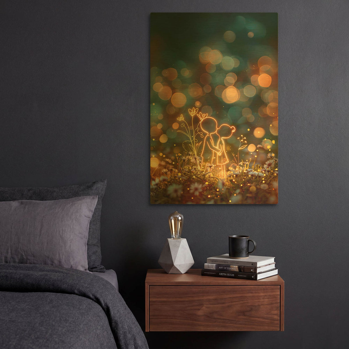 'Cute Couple' By r3darch0n Gold Metal Wall Art