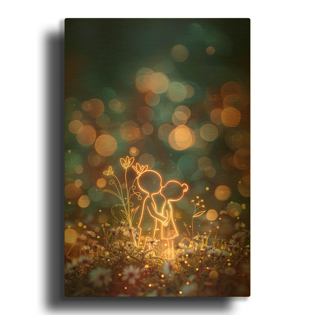 'Cute Couple' By r3darch0n Gold Metal Wall Art