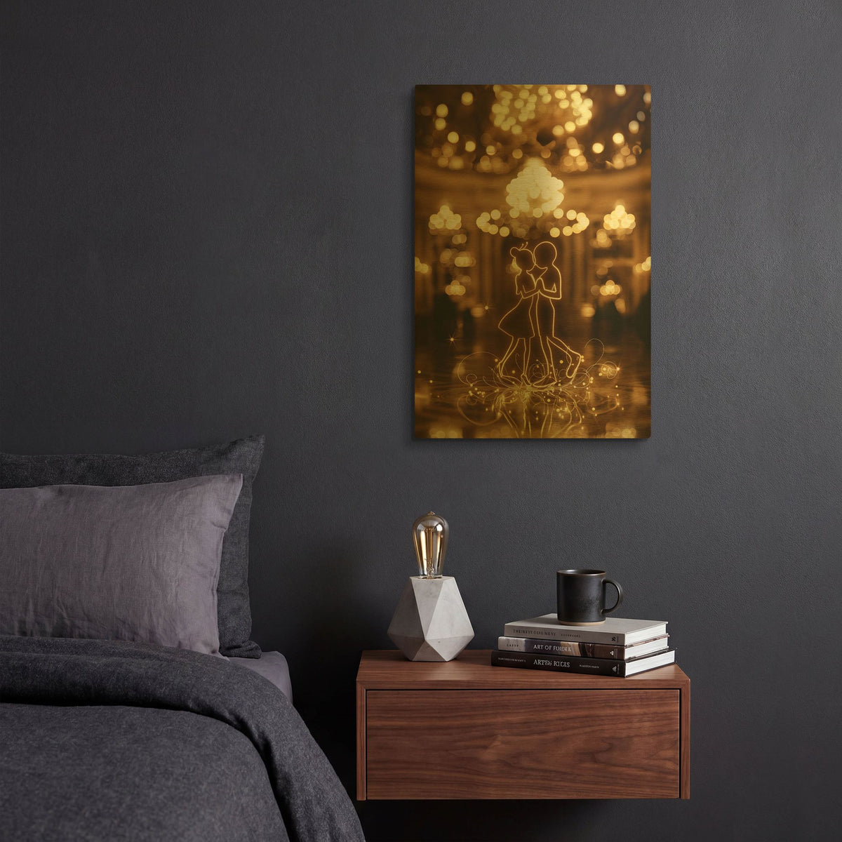 'Dancing at the Ball' By r3darch0n Gold Metal Wall Art
