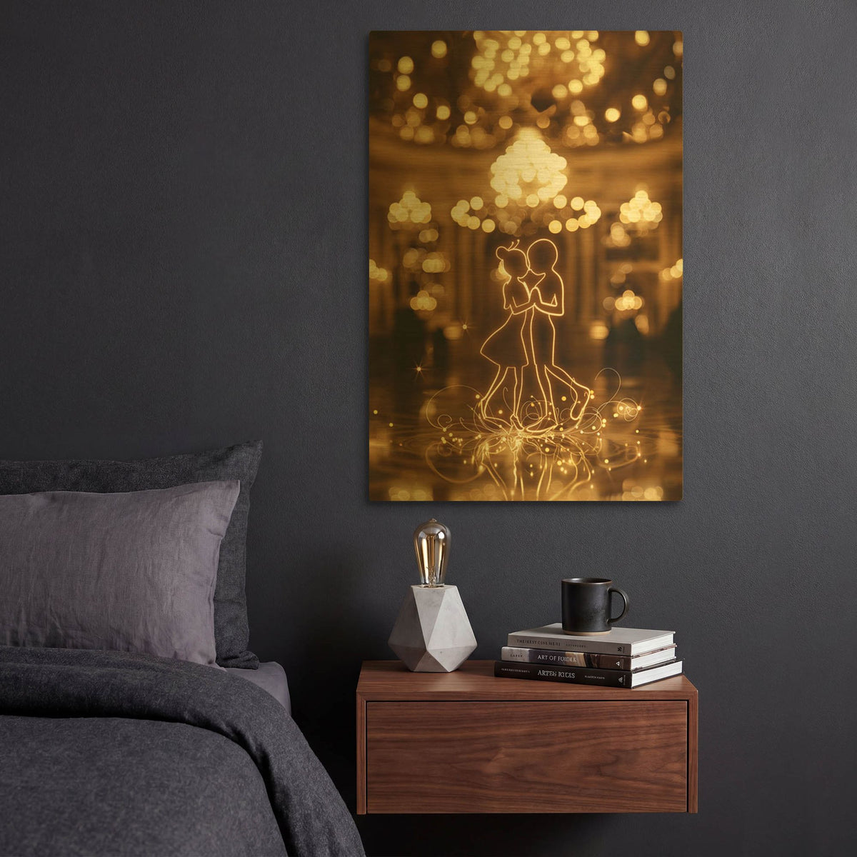 'Dancing at the Ball' By r3darch0n Gold Metal Wall Art