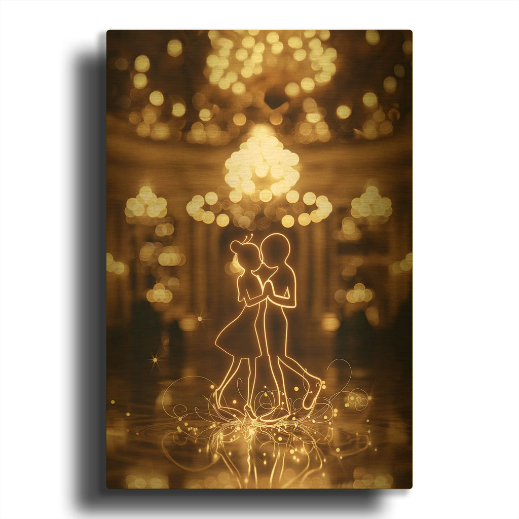 'Dancing at the Ball' By r3darch0n Gold Metal Wall Art