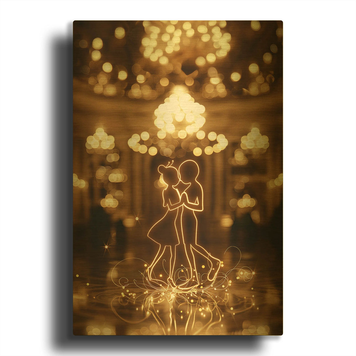 'Dancing at the Ball' By r3darch0n Gold Metal Wall Art