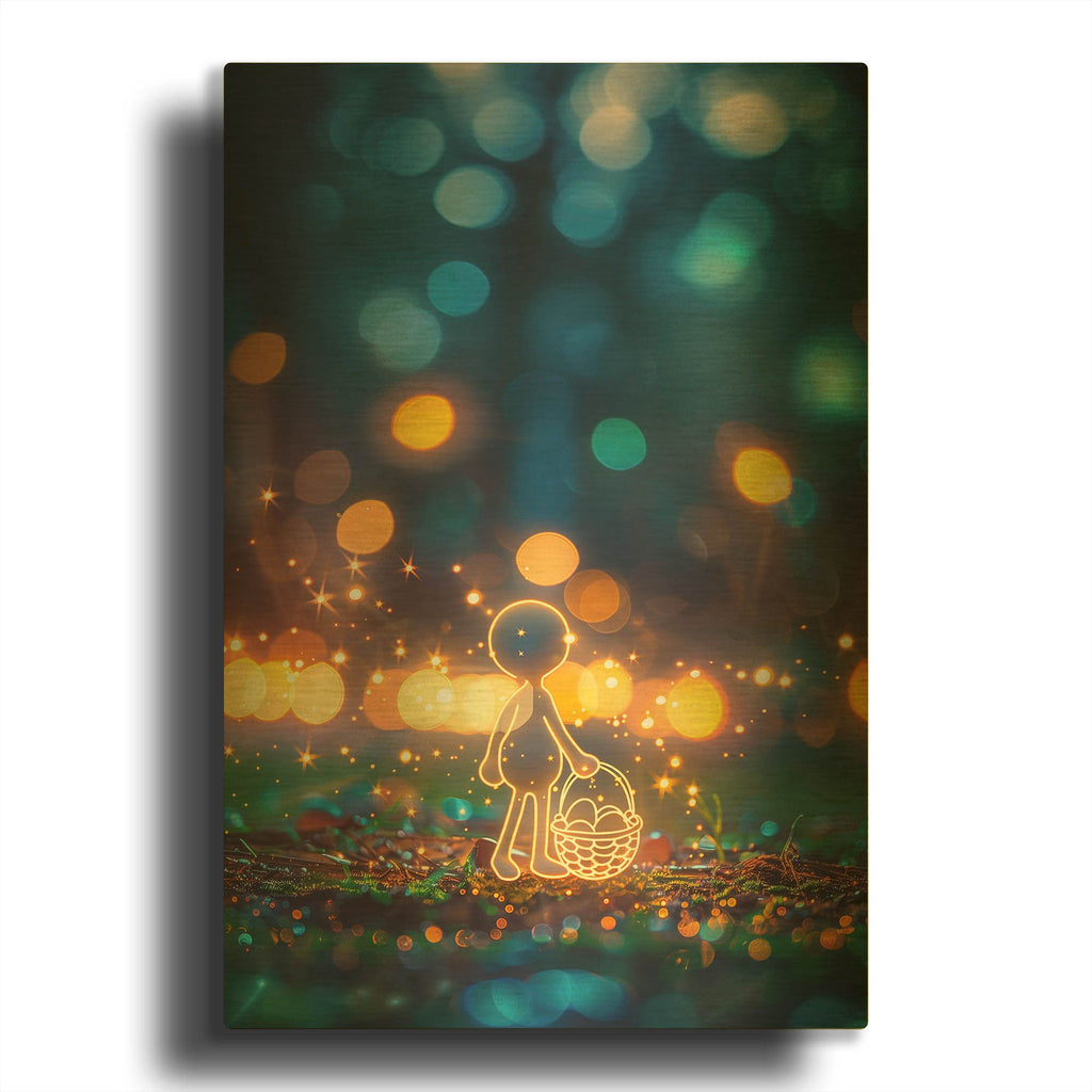 'Egg Hunt' By r3darch0n Gold Metal Wall Art