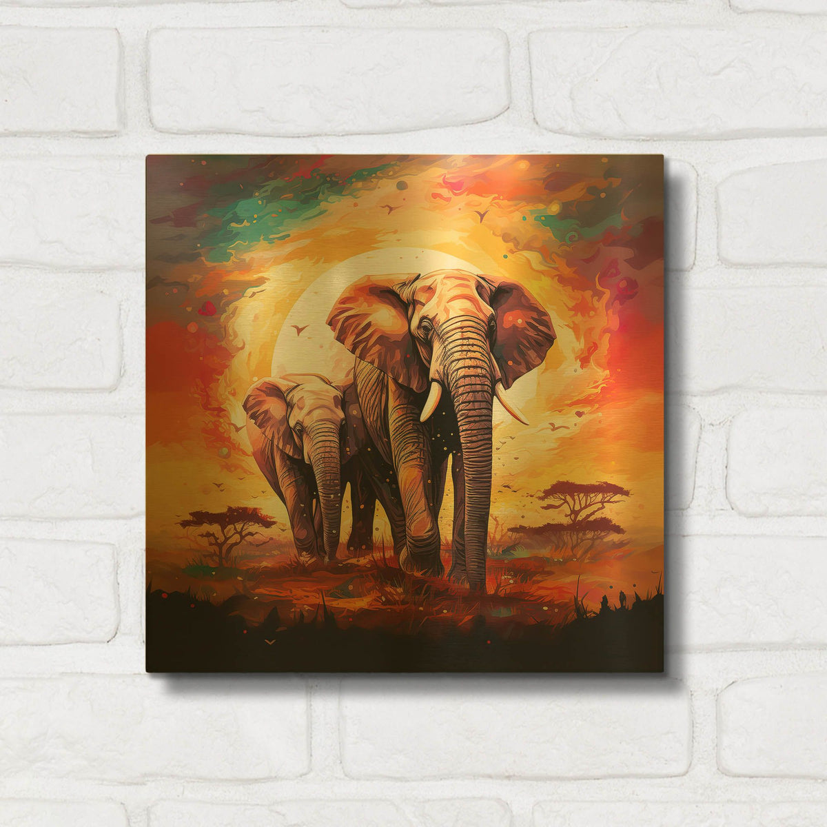'Elephant' By r3darch0n Gold Metal Wall Art