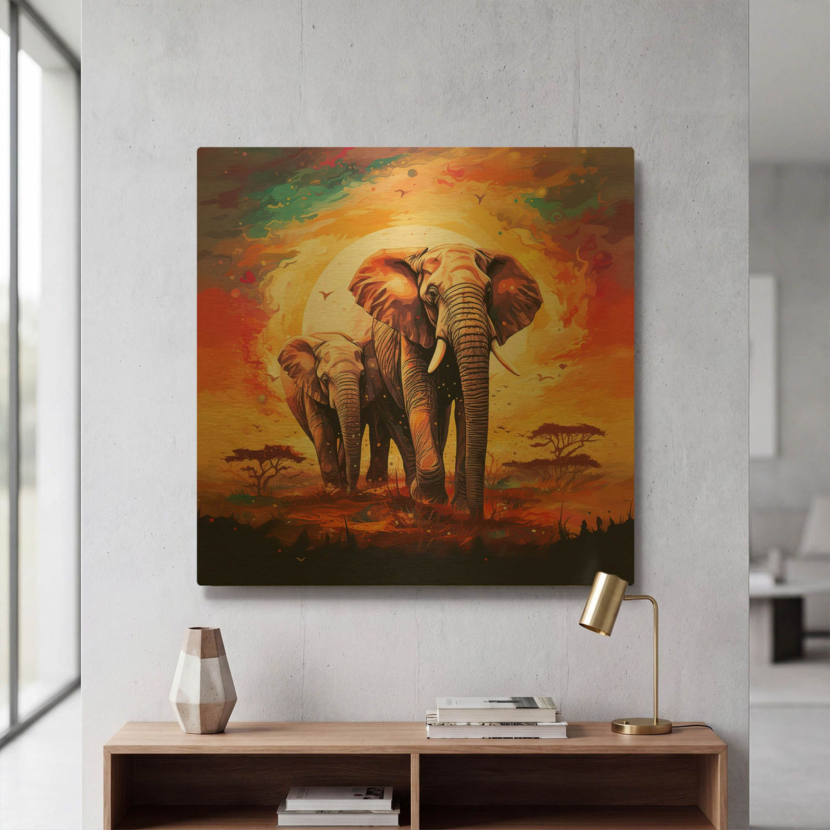 'Elephant' By r3darch0n Gold Metal Wall Art