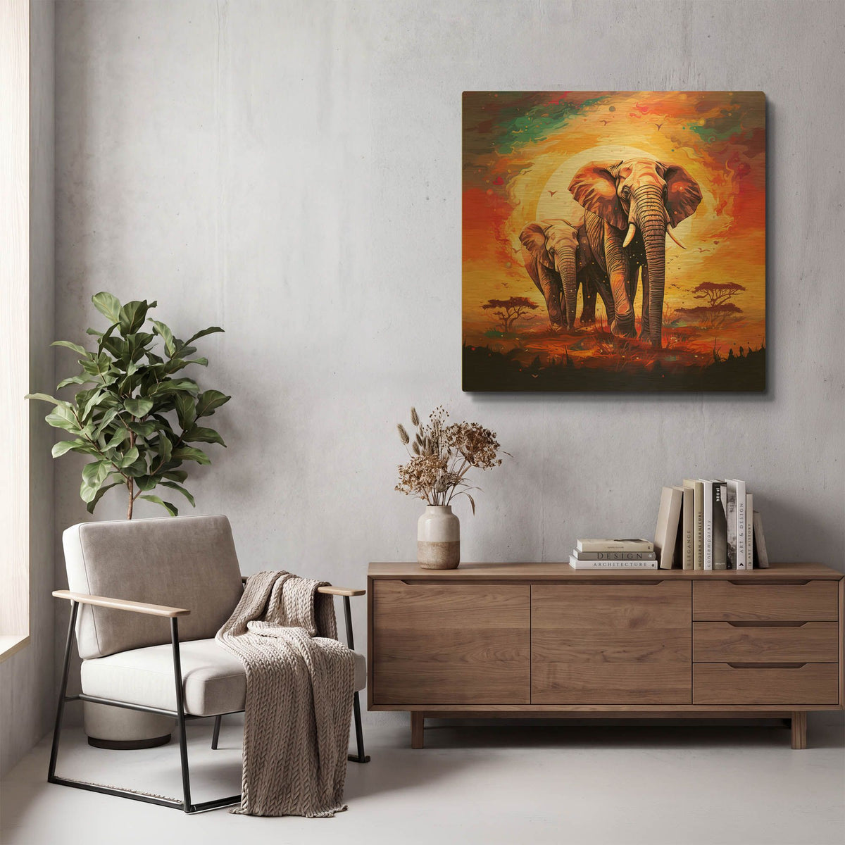 'Elephant' By r3darch0n Gold Metal Wall Art