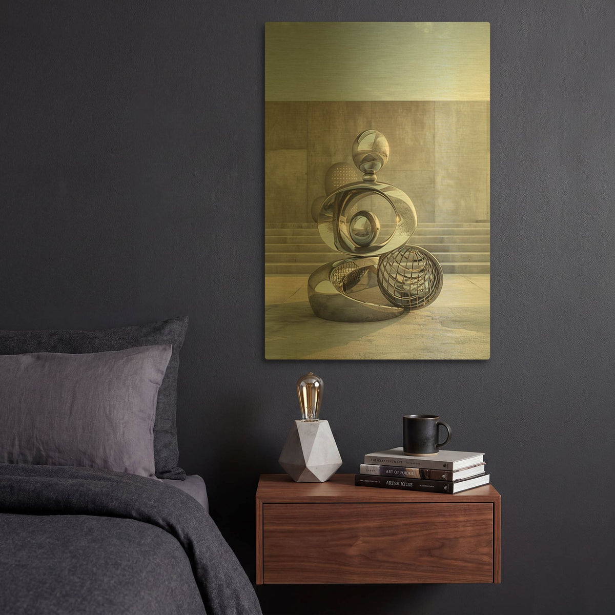 'Enlightenment' By r3darch0n Gold Metal Wall Art