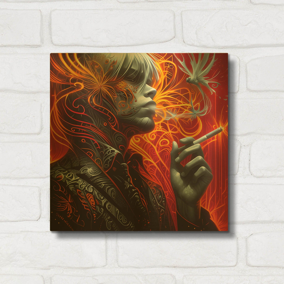 'Ethereal Ignition' By r3darch0n Gold Metal Wall Art