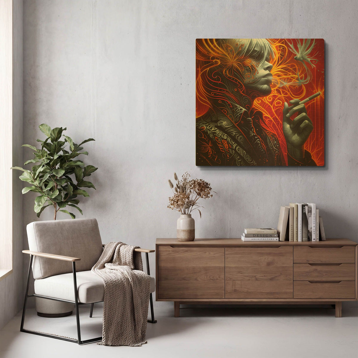 'Ethereal Ignition' By r3darch0n Gold Metal Wall Art