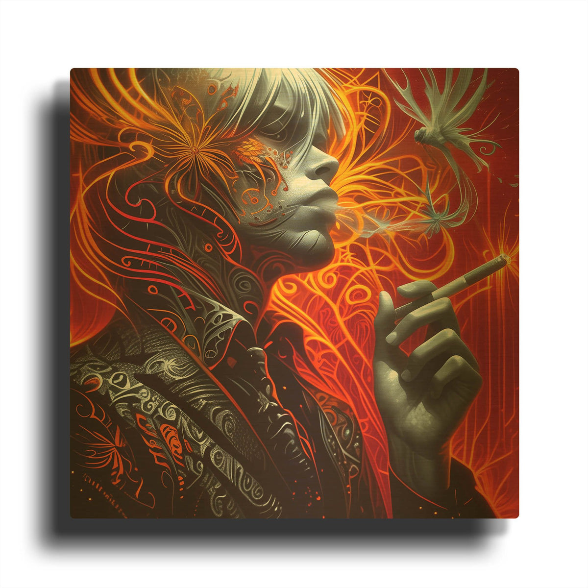 'Ethereal Ignition' By r3darch0n Gold Metal Wall Art