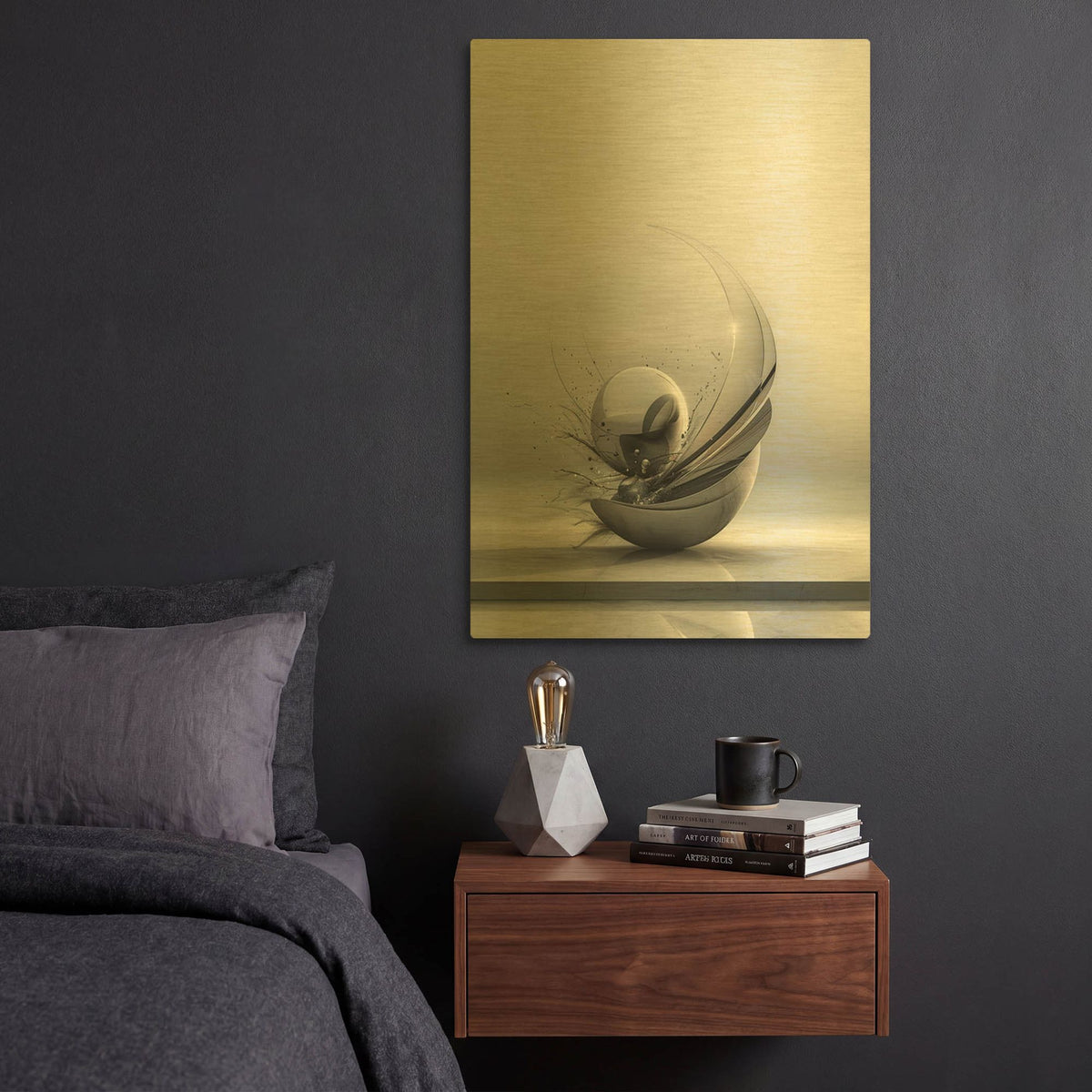 'Excellence' By r3darch0n Gold Metal Wall Art