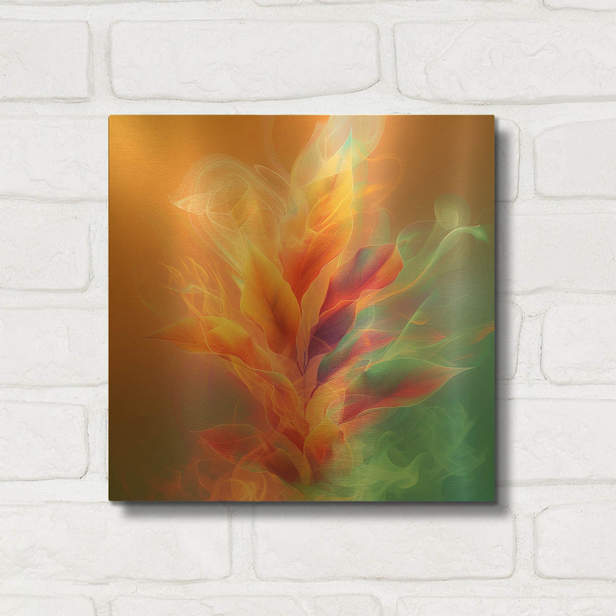 'Fiery Flora's Waltz' By r3darch0n Gold Metal Wall Art