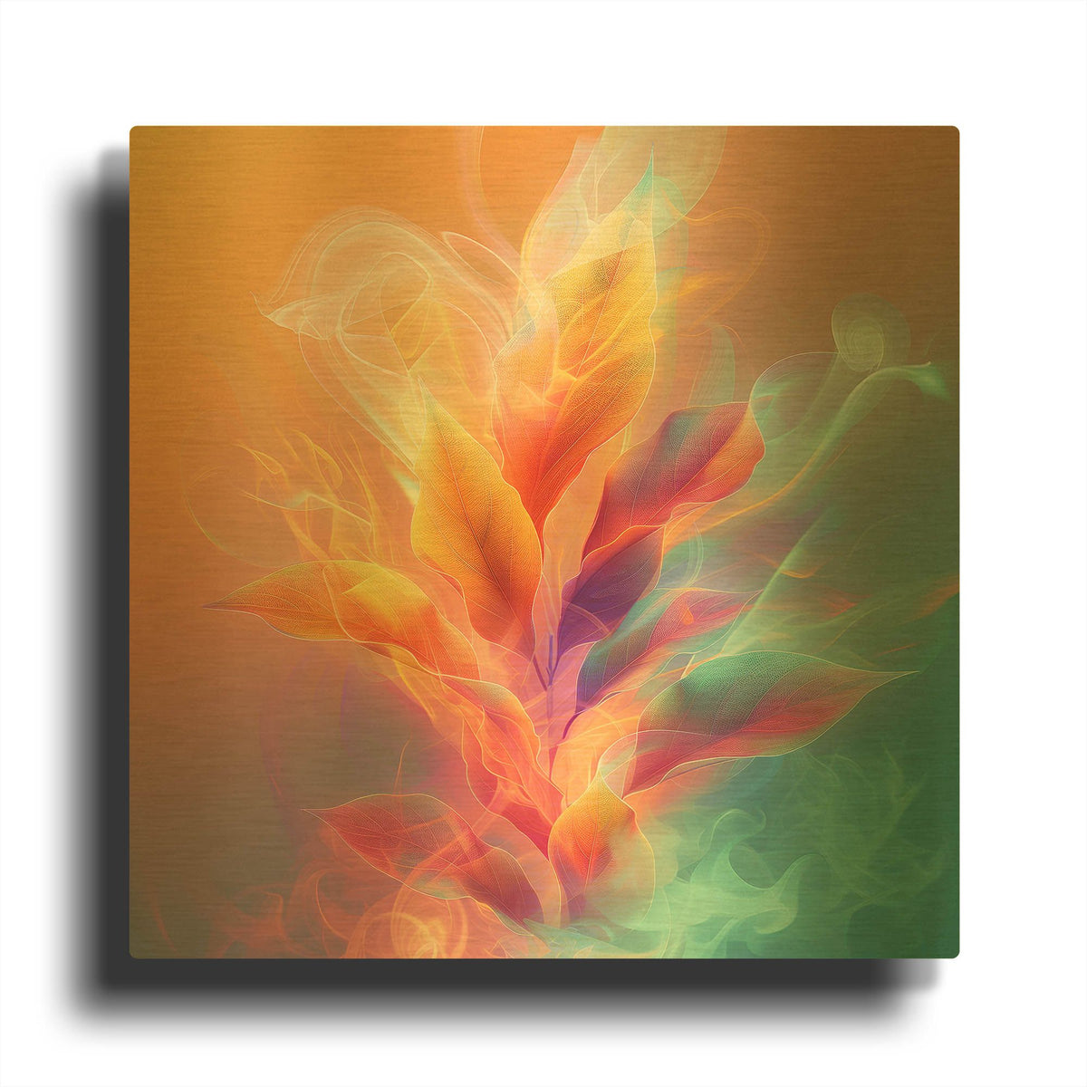 'Fiery Flora's Waltz' By r3darch0n Gold Metal Wall Art