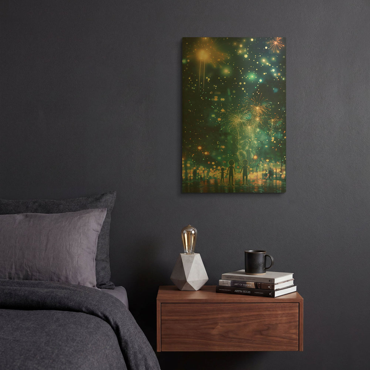 'Fireworks' By r3darch0n Gold Metal Wall Art