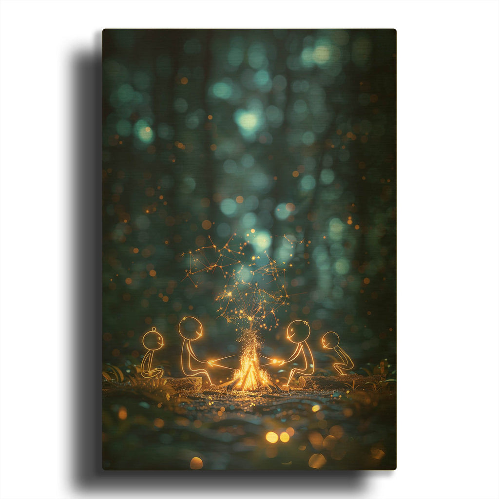 'Friends' By r3darch0n Gold Metal Wall Art
